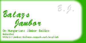 balazs jambor business card