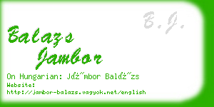 balazs jambor business card